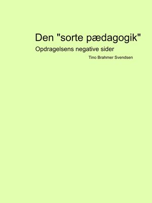 cover image of Den "sorte pædagogik"
